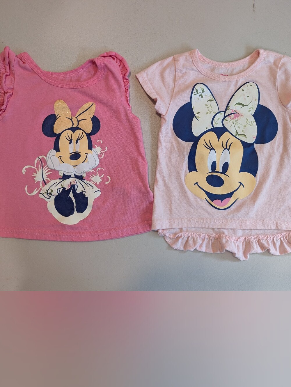 Disney Girls Minnie Mouse Pink Graphic Tees - Twin Set